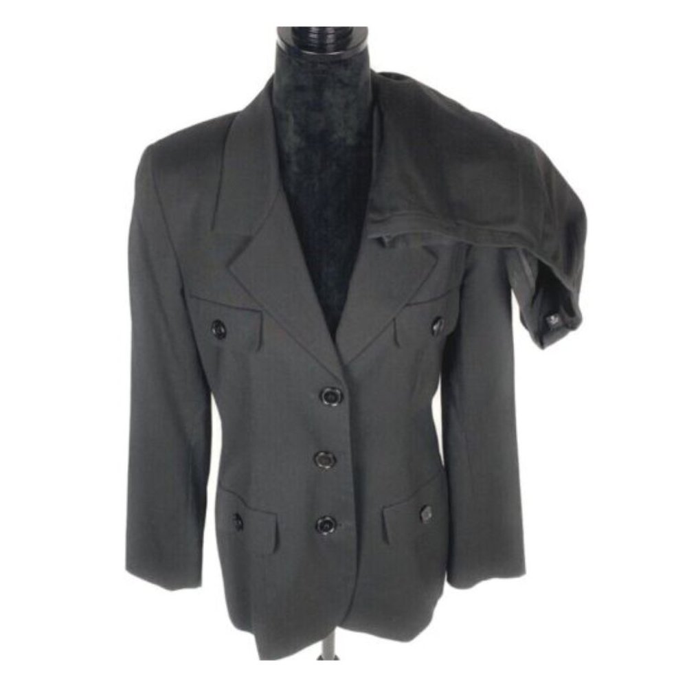 Bicci Florine Wachter Black Pants Suit Set 2 Piece Womens Size 8